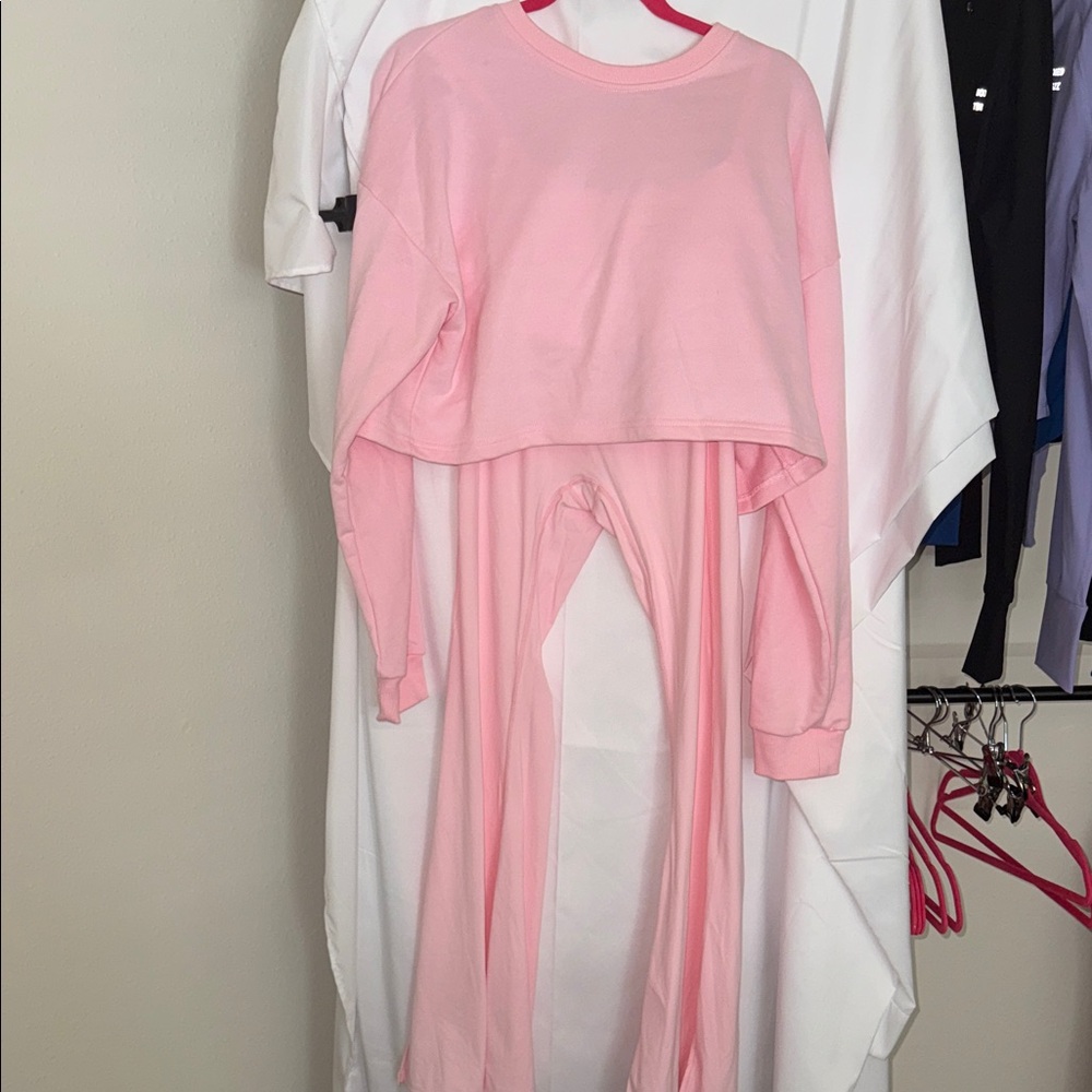 Pink 3 pc Long Sleeve Lounge Set